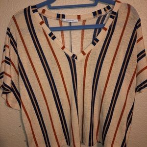 Zara striped cropped tee